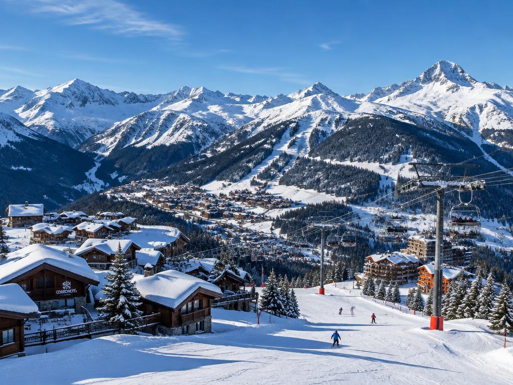 Panorama d'une station de ski des Alpes françaises
